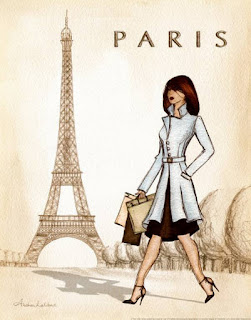 Chica en Paris  Chicas y ciudades para imprimir