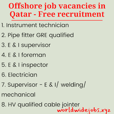 Offshore job vacancies in Qatar - Free recruitment
