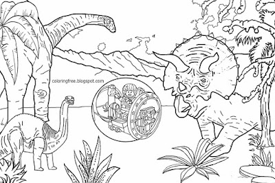 Creative art printable Jurassic world Lego people realistic dinosaur coloring pages for older kids