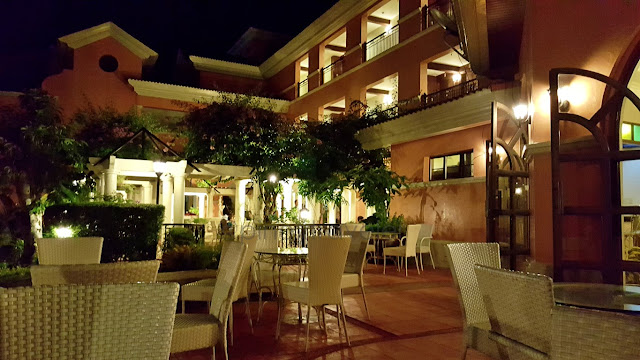 dinner at the inside patio of Ormoc Villa Hotel
