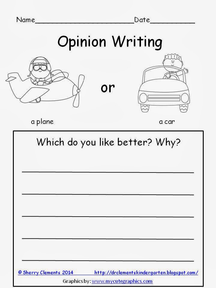 http://www.teacherspayteachers.com/Product/Opinion-Writing-Plane-or-Car-FREEBIE-1160601