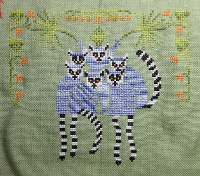 OwlForest Embroidery: Friendly Lemurs part4