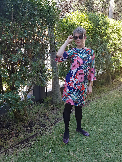 Marks-and-Spencer-floral-print-flared-sleeves-tunic-dress