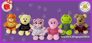 McDonalds Build-A-Bear Workshop happy meal toy 2009 set of 6 plush toys - Autumn Bear, A Champion Fur Kids Bear, Brown Sugar Puppy,Hugs For You Monkey,Happy Go Lucky Frog, Pawfect Pink Leopard,