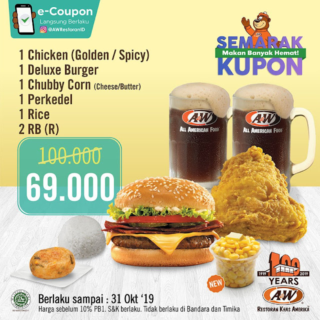 #A&W - #Promo E-Coupon Semarak Kupon & Makan Hemat Oktober 2019