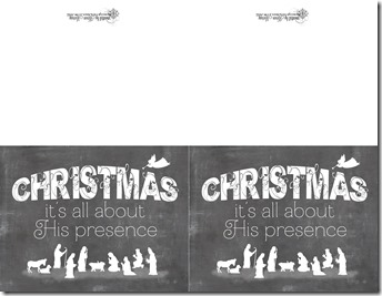 Christmas presence Chalkboard cards for personal use