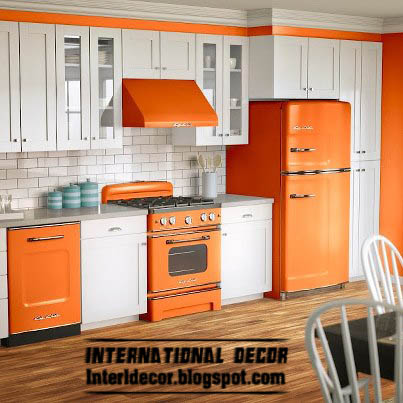 Interior Decor Idea: Contemporary orange kitchen cabinets designs 2013