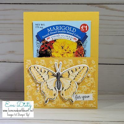 Bumblebee Seed Pocket Card with large yellow butterfly on fron