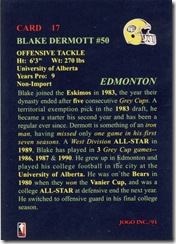 CFL 1 Blake Dermott Back