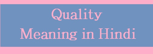 quality meaning in hindi