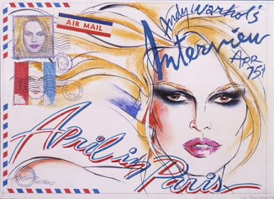 Antonio’s sketch for the Bardot cover of Interview, 1975