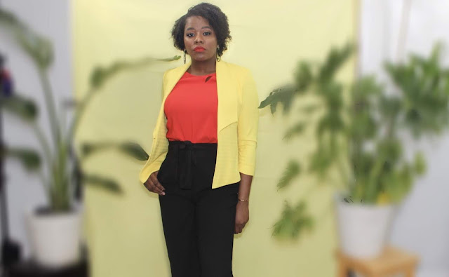 yellow blazer workplace fashion #ootd