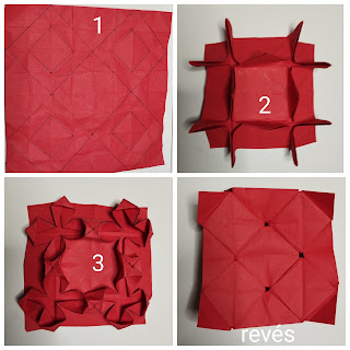 red rose teselación origami