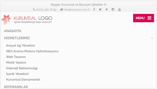 Css İle Mobil Menü Hamburger Aç-Kapa Butonları