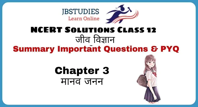 Solutions Class 12 जीव विज्ञान Chapter-3 (मानव जनन)