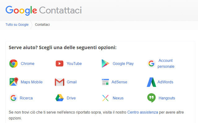 google-contattaci