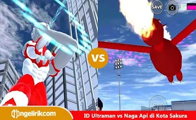 ID Ultraman vs Naga Api di Sakura School Simulator