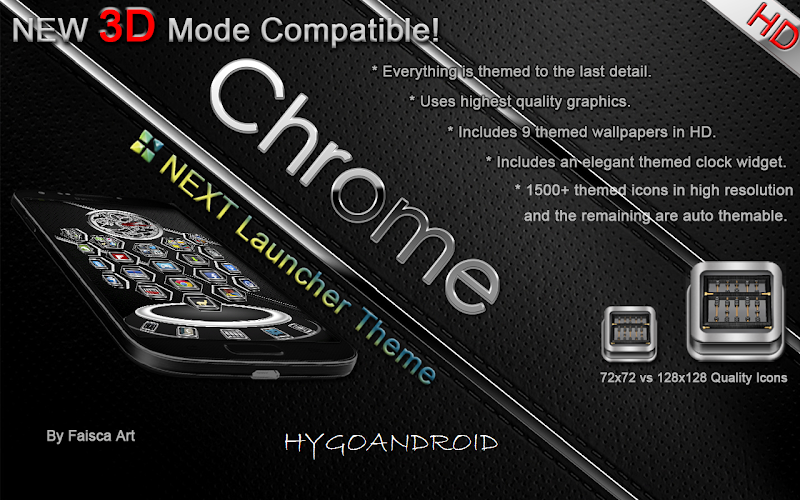 Next Launcher Theme Chrome 3D v1.4 Apk