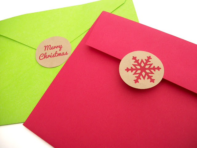 Merry Christmas snowflake envelope seals