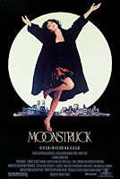 Moonstruck poster - Cher dancing in front of a full moon
