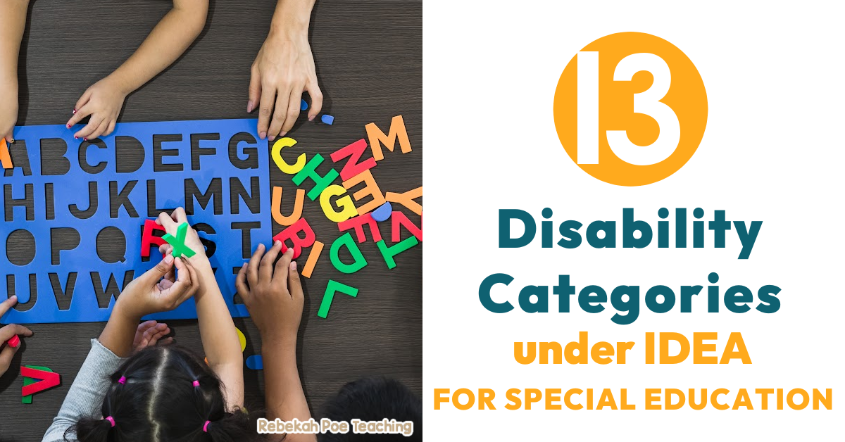 13 disability categories under IDEA for special education