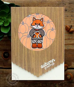 Sunny Studio Stamps: Fall Fox Card by Vanessa (using Fishtail Banners II, Harvest Happiness, Woodsy Creatures & Comfy Creatures)