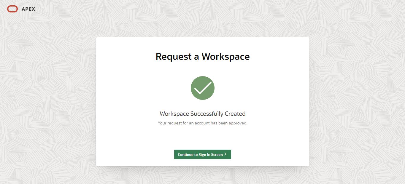 Create Workspace on Oracle Apex at Cloud