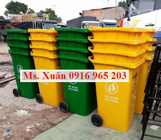 Thùng đựng rác lây nhiễm y tế 240 lít màu vàng