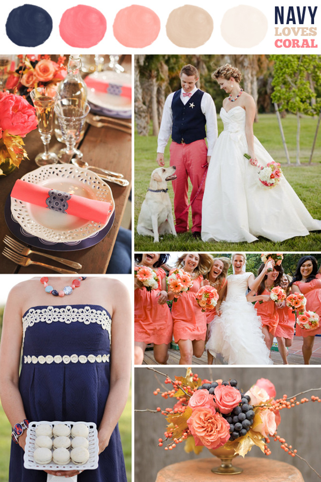 Picture 20 of Navy Blue And Coral Wedding Colors
