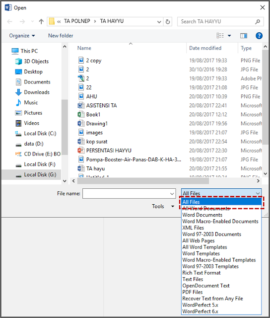 Membuka File Non-Asli di Word dari Program Window 2