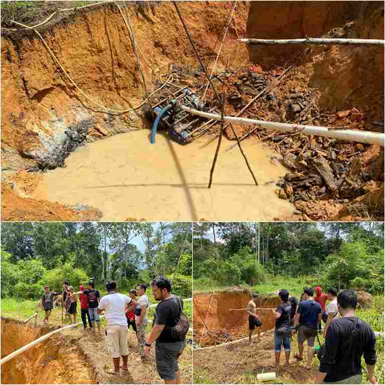 Berita Pertambangan Emas Tanpa Izin (PETI) di dusun Nanga Mongko