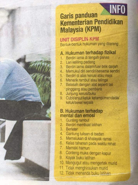 hukuman fizikal terhadap murid sekolah, hukuman emosi terhadap murid sekolah, kesalahan guru terhadap murid, larangan guru terhadap murid, hukuman yang dibenarkan di sekolah, pekeliling hukuman murid, surat pekeliling ikhtisas bil. 7/2003, hukuman yang sesuai untuk pelajar, unit disiplin kpm, kesalahan berat disiplin sekolah