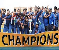 India Celebrate their win in Under-19 World Cup