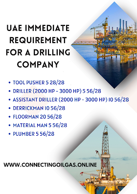 UAE IMMEDIATE REQUIREMENT FOR A DRILLING COMPANY
