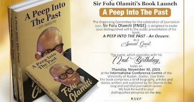 Osoba to preside Folu Olamiti's book launch on Thursday - ITREALMS