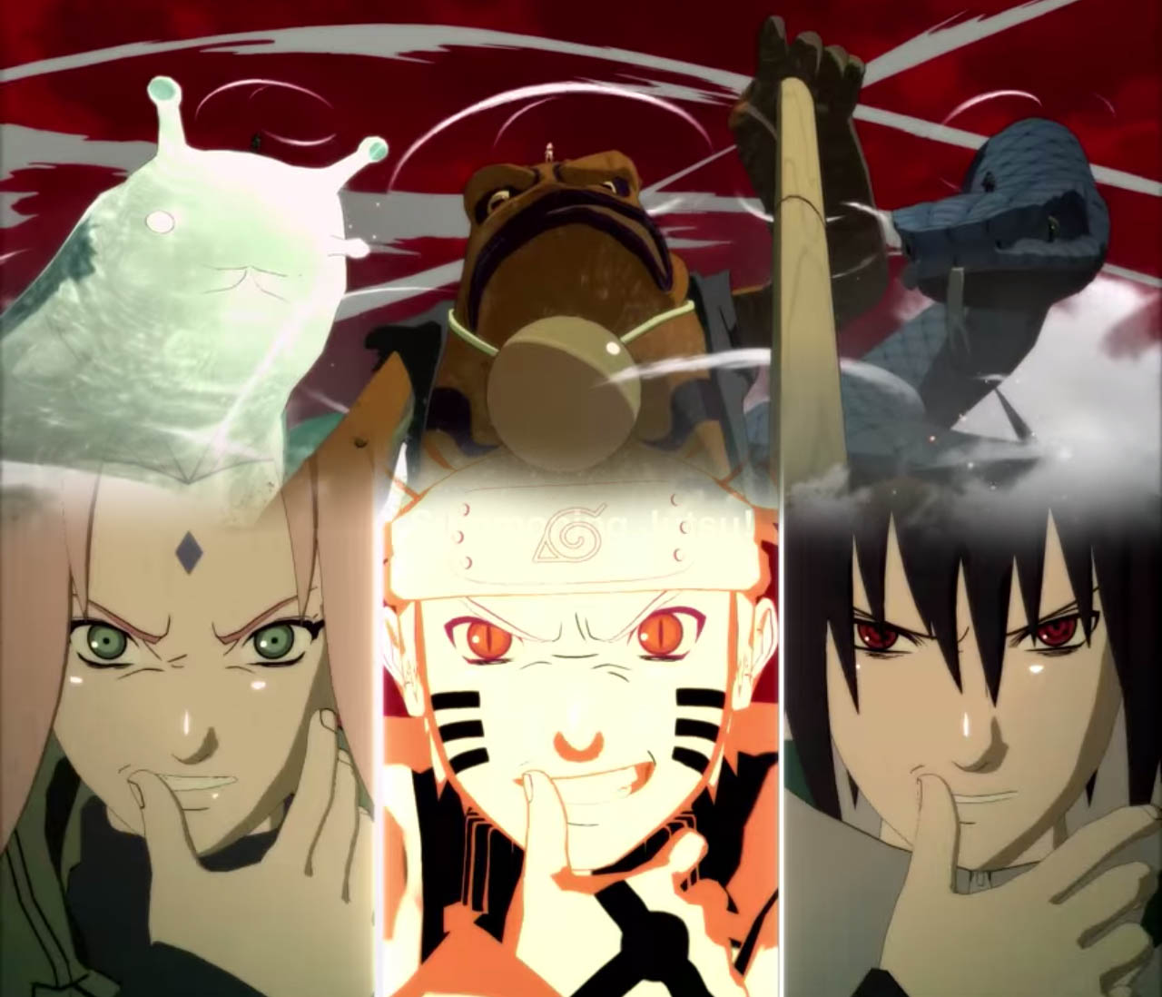 Naruto Shippuden Ultimate Ninja Storm 4 Naruto summons  Gamakichi, Sakura summons Katsuyu, Sasuke summons Aoda