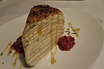 Doppio Zero, mille feuille lavender mascapone candied tomato