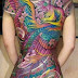 Women Back With Beautiful Peacock Tattoo With Full Of Colors