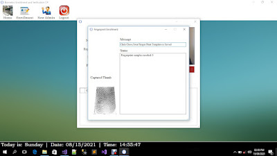 Biometric Fingerprint Enrolment and Verification with webcam module