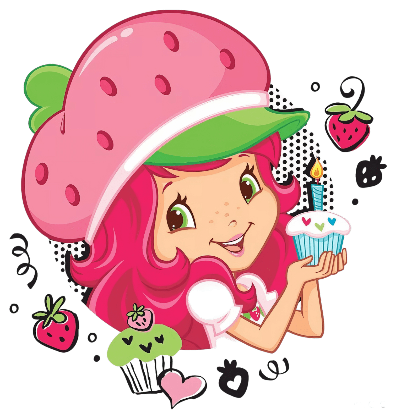 velké obrázky strawberry shortcake - rosita fresita s průhledným pozadím v png formátu