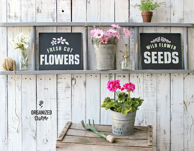 The Best Of Organized Clutter 2019 #stencil #DIY #Upcycle #Repurpose #Gardenjunk #junkgarden #gardentour #oldsignstencils #dixiiebellepaint #fusionmineralpaint #hobbylobby #garagesalefinds #thriftshopmakeovers