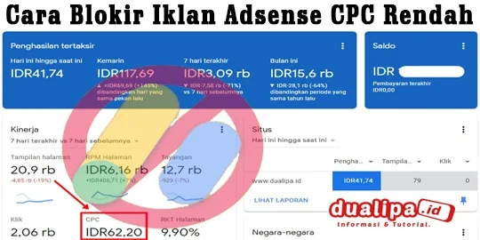 Cara Blokir Iklan Adsense CPC Rendah