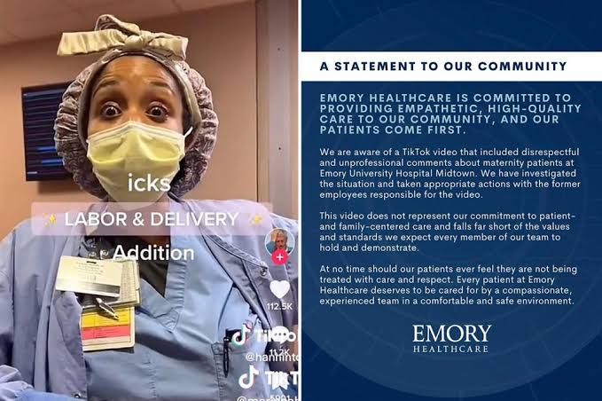Atlanta Nurses Fired Leaked Video | Emory Healthcare Tiktok Video viral on twitter