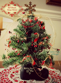 Christmas, elf, christmas tree, mini tree, decorated tree, 