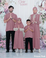 Koleksi Terbaru Sarimbit Aden Hijab Clair de Lune Baju Muslim Keluarga Outfit Hari Raya Idul Fitri 2023 Anggun Elegan Stylish Mewah Model Kekinian
