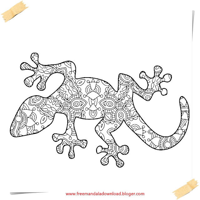 Lizard Mandala Malvorlagen Lizard Mandala Coloring Page Free Mandala