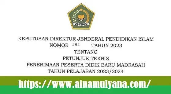 Juknis PPDB Madrasah Tahun Pelajaran 2023-2024