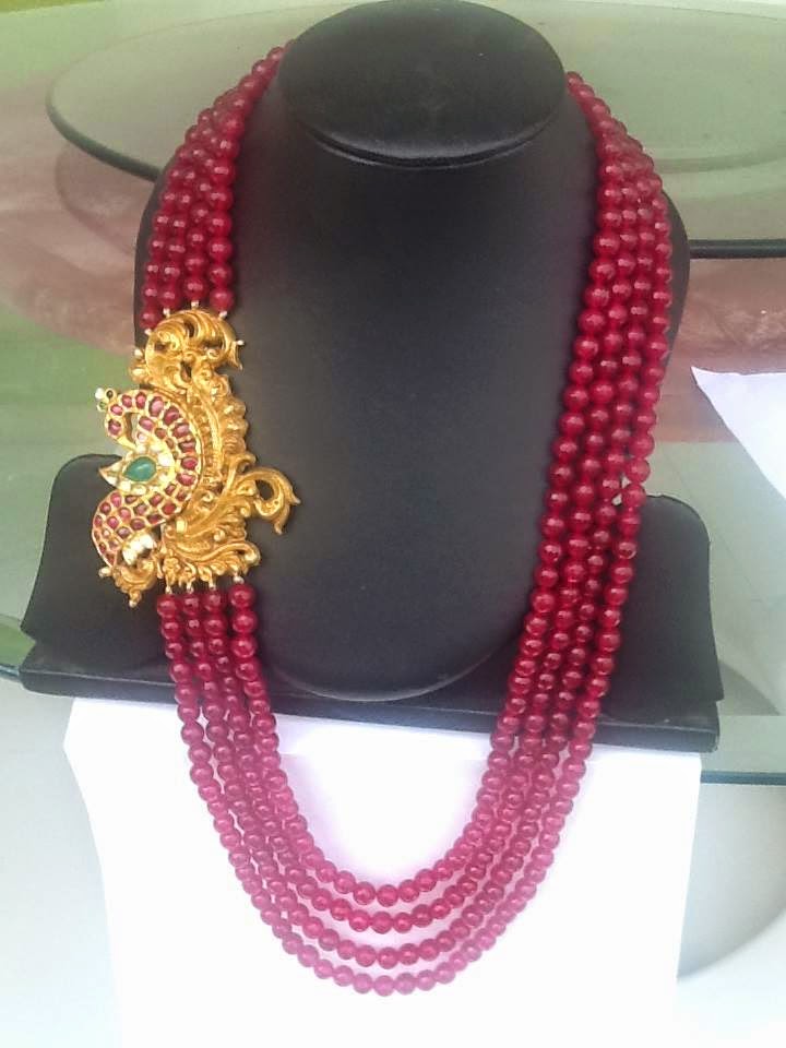 ruby beads long chain design