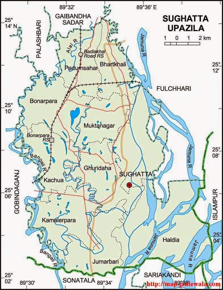 sughatta upazila map of bangladesh