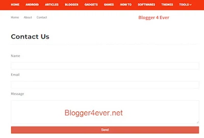 blogger contact us widget, how to add contact form widget